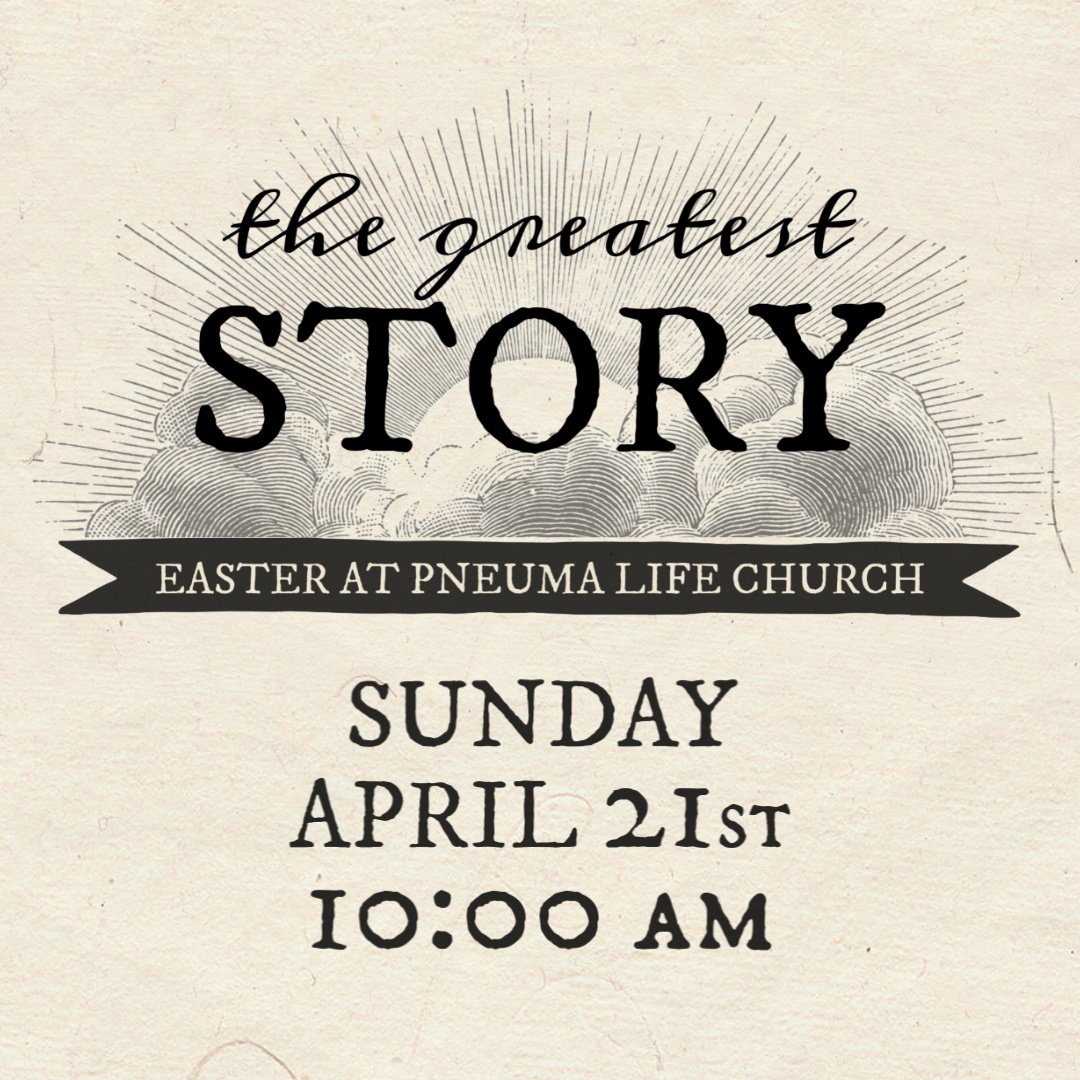 HelloPneumaLife's tweet photo. ONLY 1 MORE SLEEP until our Easter service at Pneuma Life Church!

Join us tomorrow at 10AM for Easter at Pneuma Life Church &amp; celebrate THE GREATEST STORY. 

4100 Race Track Rd. 
Saint Johns, FL 32259 

#pneumalife #localchurch #eastersunday #thegreateststory #jesusisalive https://t.co/ff3Tfrr0rW