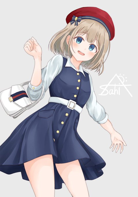 TLで見た英国風ワンピース絶対似合うと思って描いた芹沢あさひさん。 
