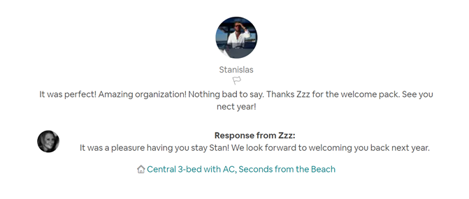 BedsAtZZZ's tweet photo. Always awesome to get this kind of feedback! 🙌 If you need any accommodation sorting in either Cannes or Barcelona, or even just fancy asking us a question, get in contact and we'd be more than happy to help! 😊

>>>> https://t.co/Hnk6ooNzEg https://t.co/QJwvi2fCiZ