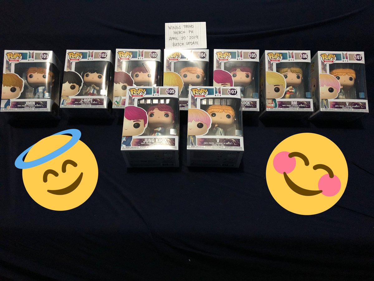 wtmp_official's tweet photo. [EXTRA] 
We have extra 

BTS FUNKO POP 

RM - 1pc
JIN - 1pc
JHOPE - 1pc
SUGA - 1pc
JIMIN - 1pc
TAEHYUNG / V - 2pc 
JUNGKOOK - 2pc 

800 per piece , with freebies. 
Get now until supplies last😇😇😇

#wtmp_sale  #wtmp_onhand #BTSCOMEBACK #BoyWithLuv1stWin 
#wtmp_proof #wtmp_proofs https://t.co/OhCPrrY37G