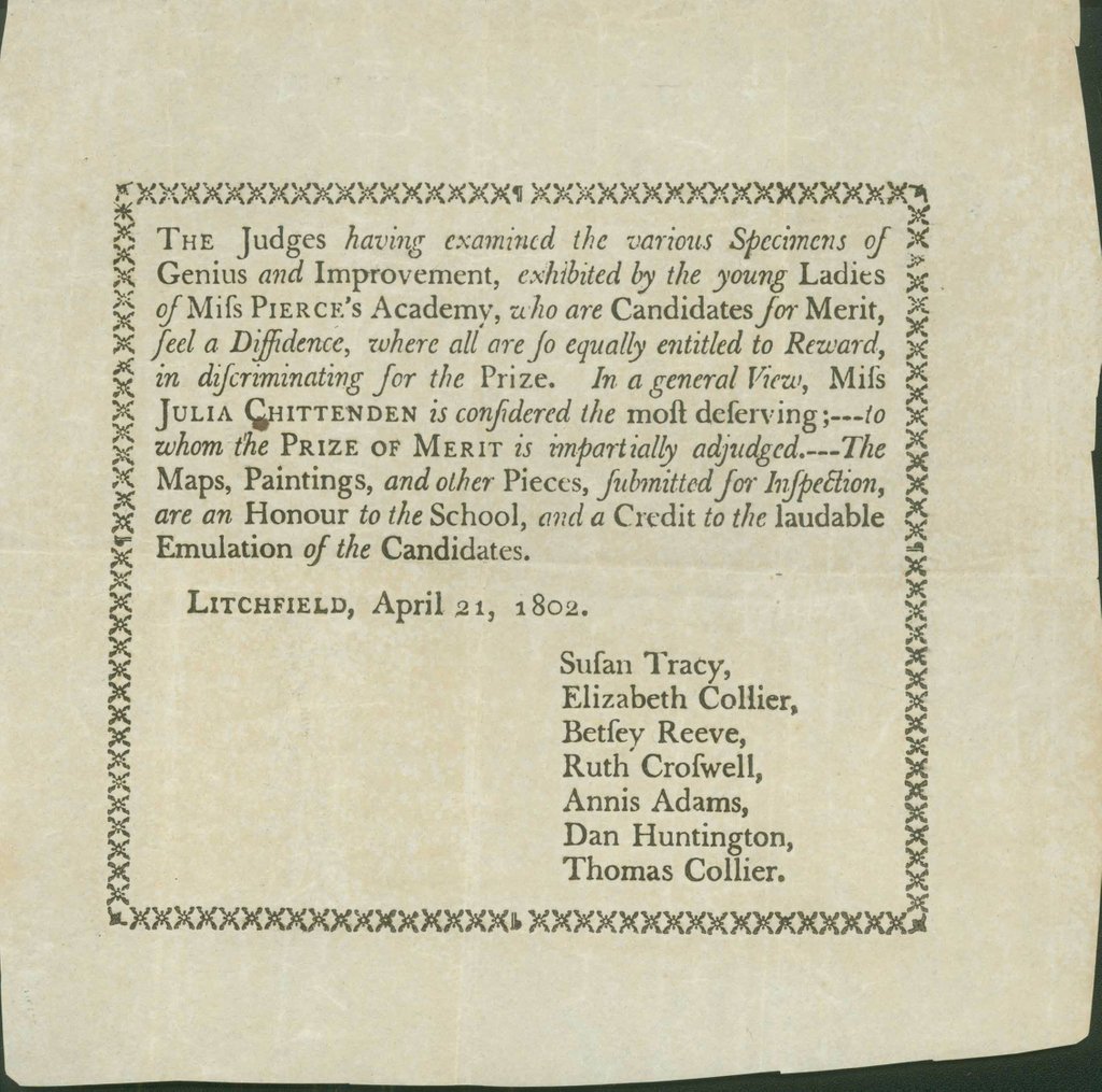 judgereeve's tweet image. #Archive30 Day 20 #ACollection. This one of Litchfield Female Academy records was largely assembled by Emily Noyes Vanderpoel. Our exhibit on the Female Academy is on display through December 1, 2019. #ARAScot  #ExploreYourArchive #litchfieldat300 #litchfieldhistory⁣