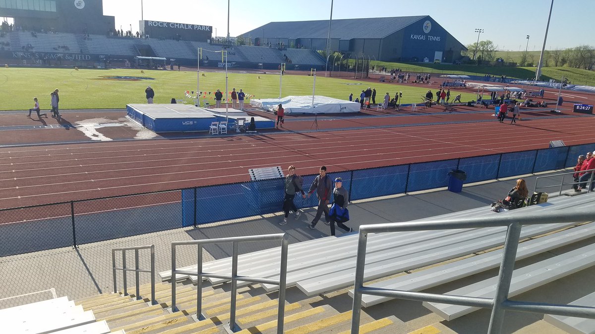 FieldNickerson's tweet photo. 1-2-3 here we go! Good luck to Sam, Trey and Hunter second day of the KU Relays. https://t.co/slMucMKCSk