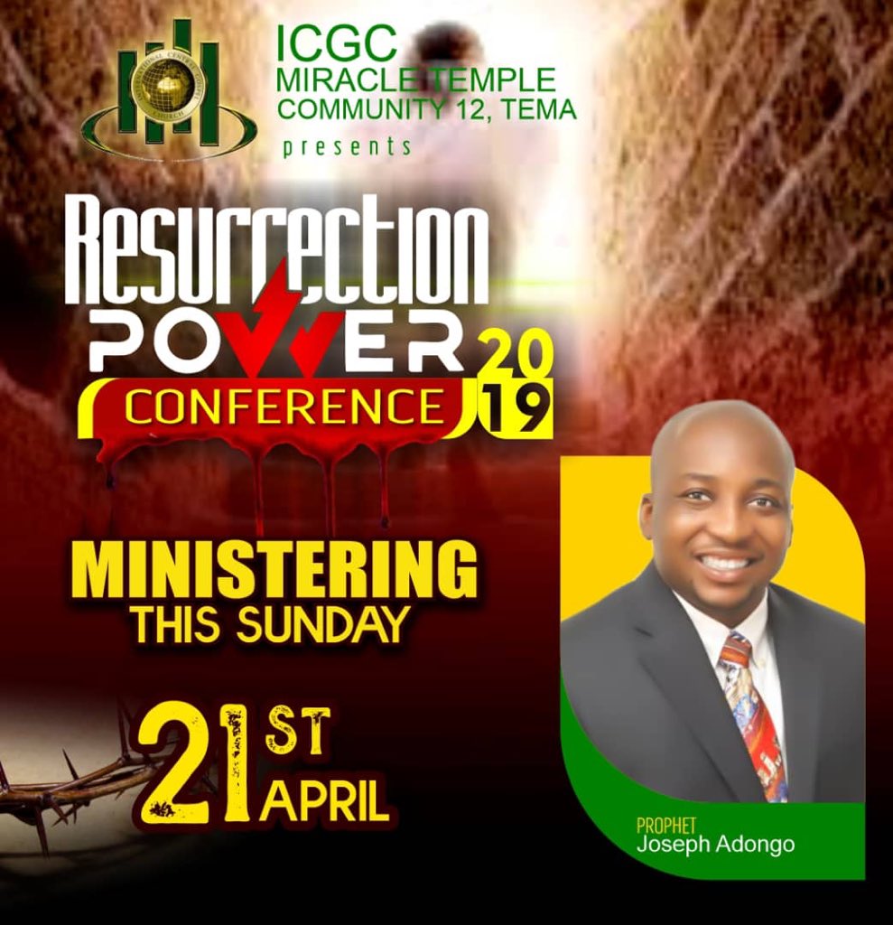 ICGCmiracle's tweet photo. Join us tomorrow at 8 AM as we bring down the curtains on Resurrection Power Conference 2019 with a power packaged service. Ministering is Prophet Joseph Adongo. #RPC19 #WeAreMiracleTemple #WeAreICGC #YearOfWisdom https://t.co/21mUVGuXp5
