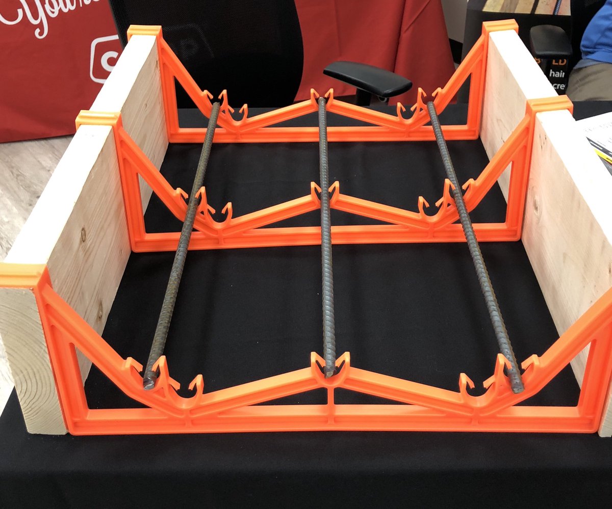 Accufooting's tweet photo. #Accufooting the best #footing  spreader cleat rebar chair available today place 6 ft o.c. holds footing forms at 16, 18, 20 or 24” wide supports #rebar accurately. See more at https://t.co/ccuFTfGdjC tabs break off after #concrete is cured. @concretealberta @nrmca @patcymbala https://t.co/ymbD9NJExa