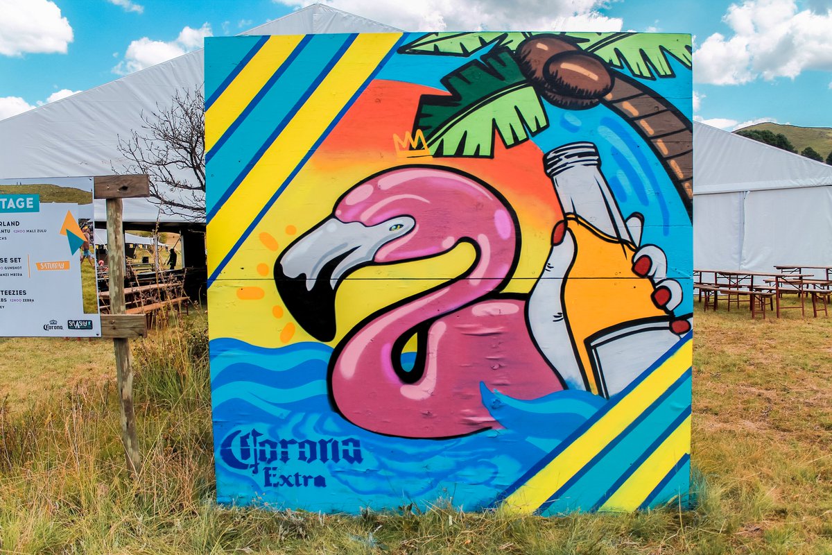Easter weekend greetings 🙏🏾

Had so much fun doing the @corona #mural at @splashyfenfest with @creative_junkie1 this past Thursday 👨‍🎨

Also had some cool engagements going on with everyone showing love and was able to come up with this masterpiece 🎨 

Cc @LivecalmAfrica 🇿🇦