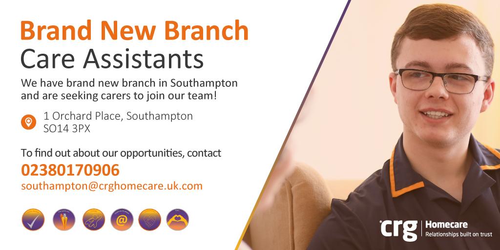 CastlerockRG's tweet photo. ⭐️ Brand new branch opening! ⭐️If you want to be part of an exciting journey with CRG Homecare in the Southampton area, then we want to hear from you! https://t.co/LwmSZugT6f #care #wecare #crgcare #careassistants #southampton #homecare #support #jobs #wearehiring #careers https://t.co/vmMnpTE9pb