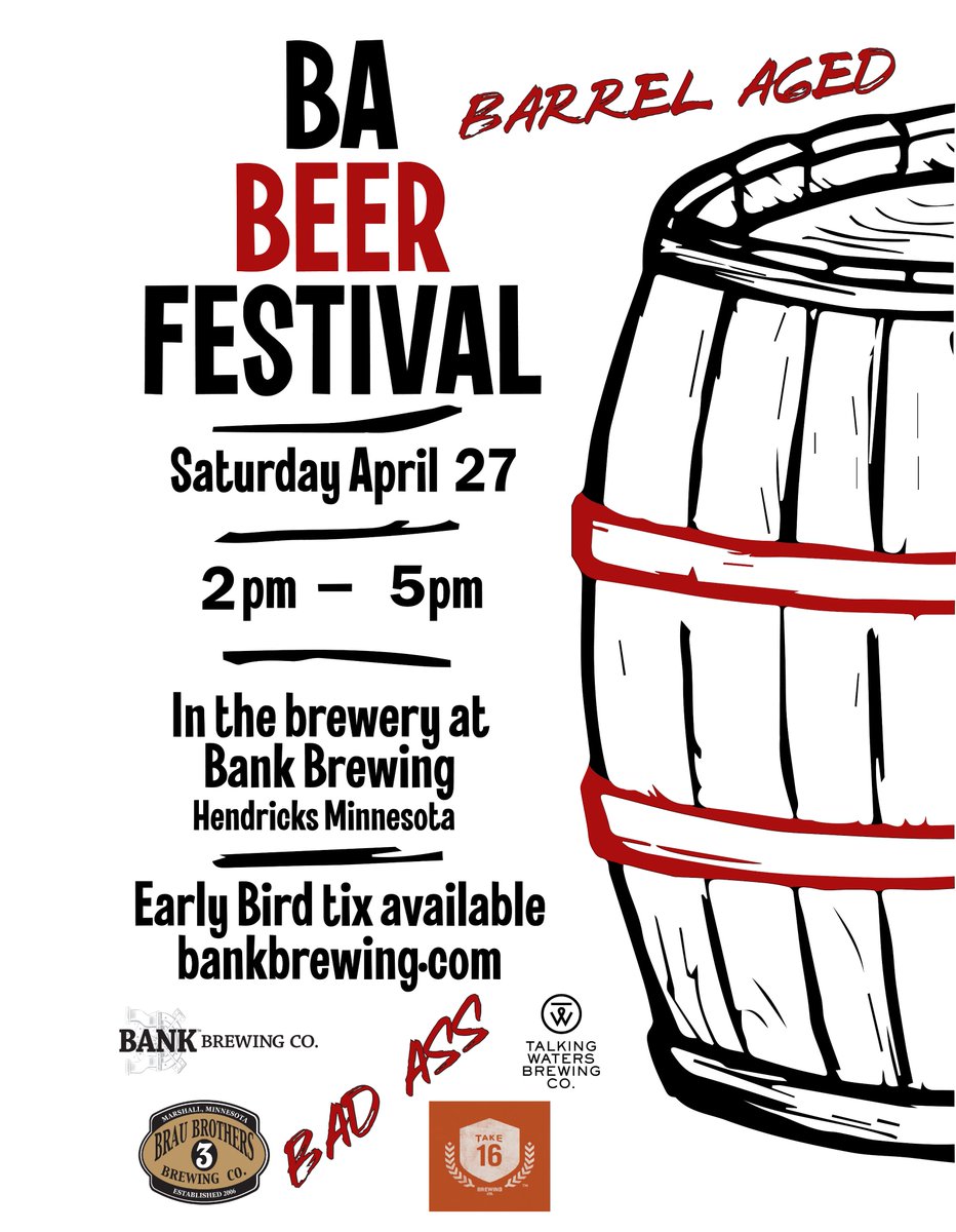 bankbrewing's tweet photo. Barrel-Aged Beer Fest one week away. Bank, Brau, Take 16, Talking Waters. Be there... Presale tickets at https://t.co/sPUnt2wNHE https://t.co/CVYhZjshOn