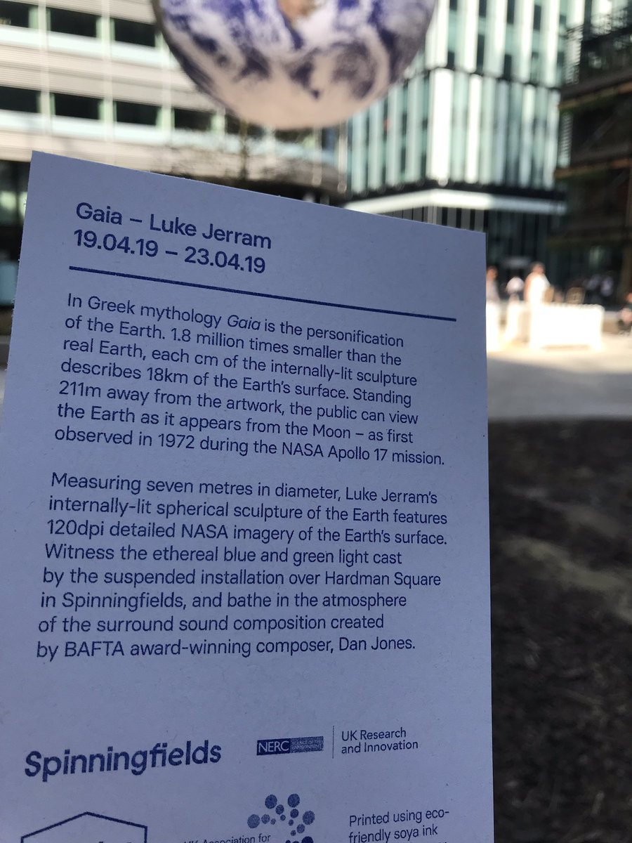 RealMancsy's tweet photo. Great #art #installation @Spinningfields by #artist @lukejerram
I love all things #space, #NASA and stories about the #moon. This fits with #MakeManchesterbeautiful https://t.co/9fED01PdD0