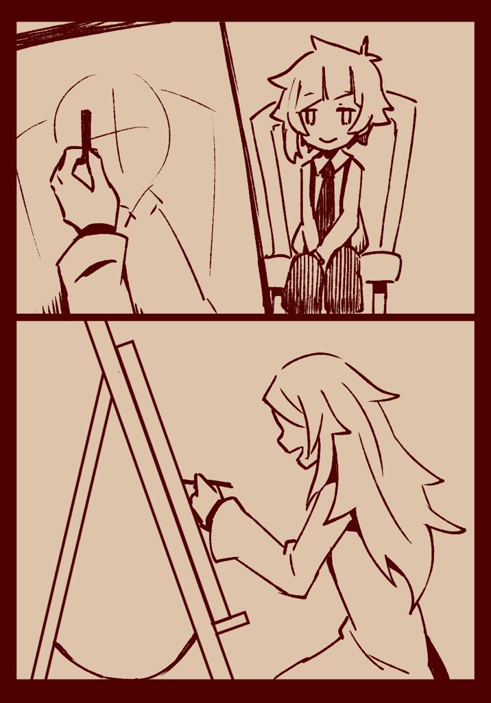 「キャンバスの中のきみ」「閉じ込める」
絵の中の夢の中の絵

#澁敦版深夜のお絵描き60分一本勝負 