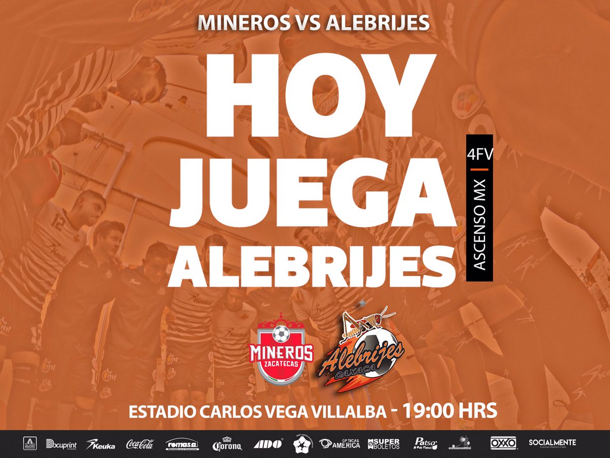 AlebrijesOaxaca's tweet photo. Esta noche a dejarlo 👊🏼todo en la 🏟cancha, por el pase a semifinales del @AscensoMX 🆚 @MinerosFc en punto de las 19:00 hrs. 

#30PorElAscenso🏆
#AlebrijesDePrimera🖤🧡🦗 https://t.co/FWioMc5SdO