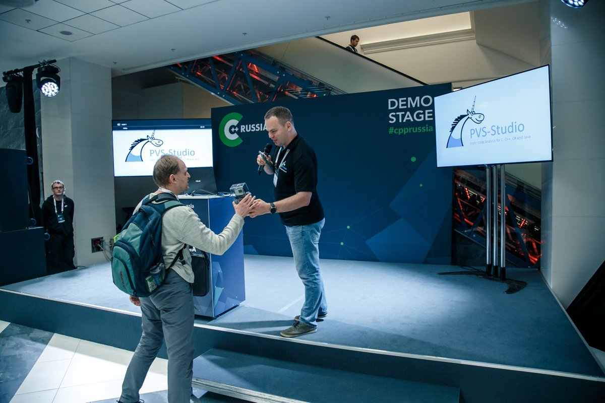 cpp_russia's tweet image. #cpprussia #pvsstudio подвели итоги конкурса «Найди ошибку в анализаторе PVS-Studio» и наградили победителей.