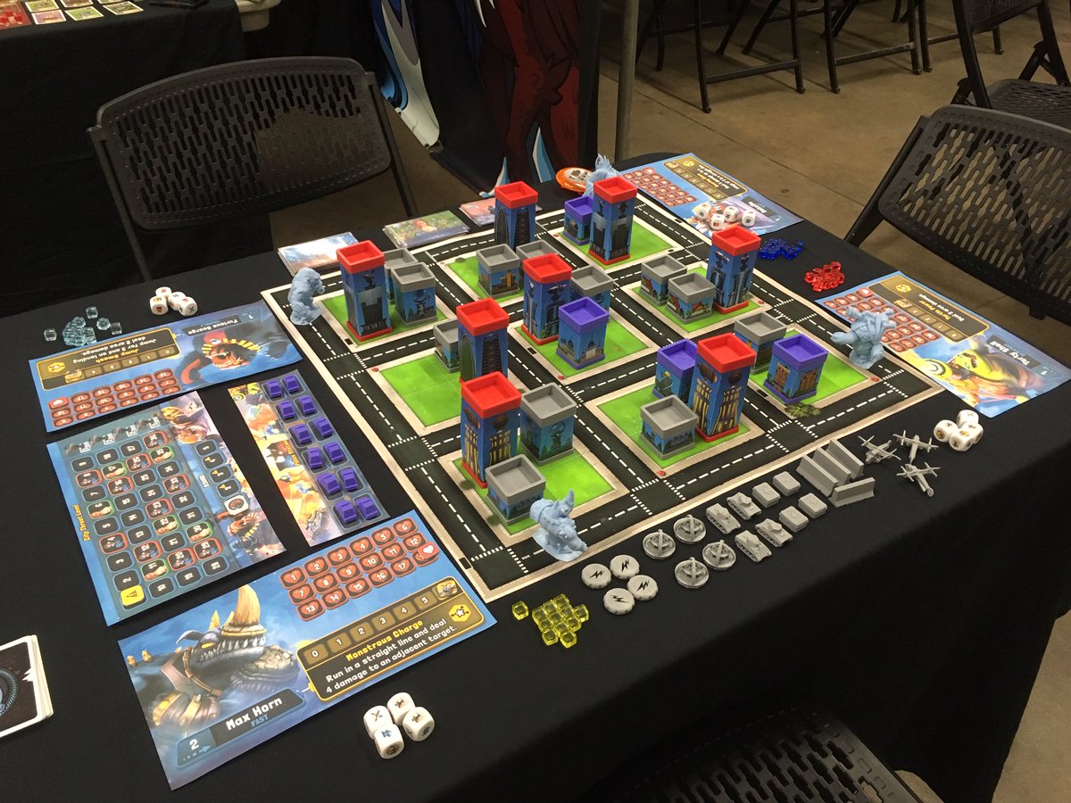 We're @Geequinox today and tomorrow with the prototype of #MonstroCity! Want to give it a try before it launches on #Kickstarter? Come play with us! #Halifax #NovaScotia #AlphaDogGames #boardgames #geequinox #ComingSoon @AlphaDogGames