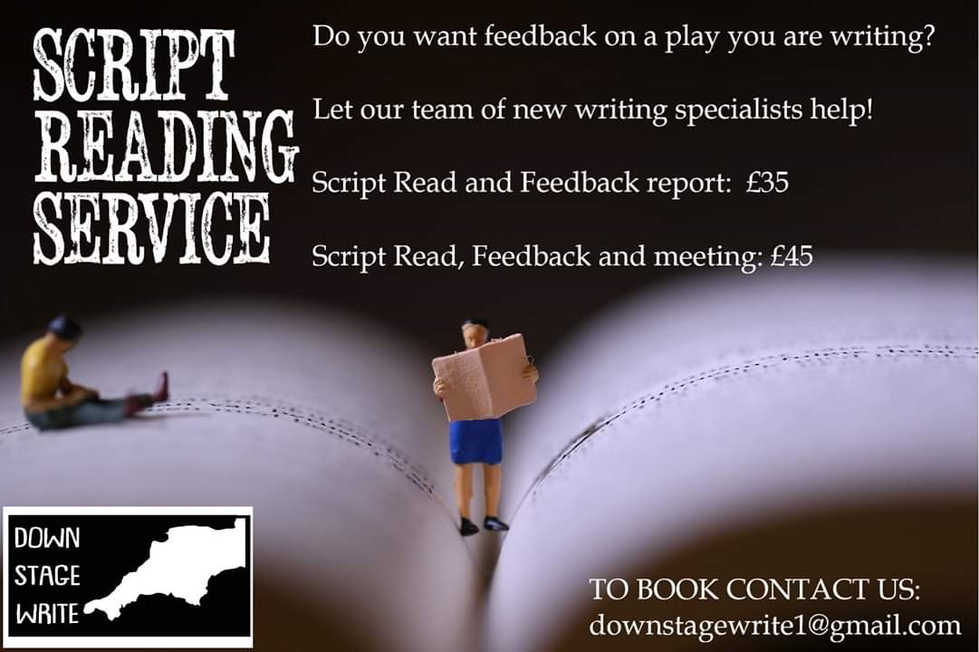 DownStageWrite1's tweet photo. Are you a playwright in Devon and Cornwall? We want to meet you! 

We also want to help you with that play! 

#playwright #playwriting #theatre #devon #cornwall #writers #writing #amwriting #downstagewrite #scriptreading https://t.co/4donqn6quj
