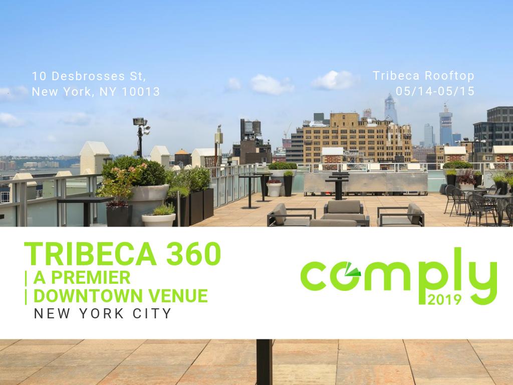 Get ready to share NYC's premier event venue with RegTech's top industry leaders, regulators and innovators in just a few short weeks! Save your spot now👉 bit.ly/2Uv7Ndj
#Tribeca360 #TribecaRooftop #COMPLY2019