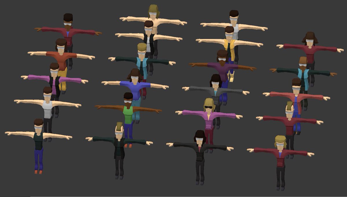 BirdmaskStudio's tweet photo. The end result of this stream: https://t.co/i7ikMRZUcf
Go check it out if you want to see the process of making theses model variants.
#indiegames #indiedev #gamejam #lowpoly #screamcity https://t.co/xwyI3XSV1Z