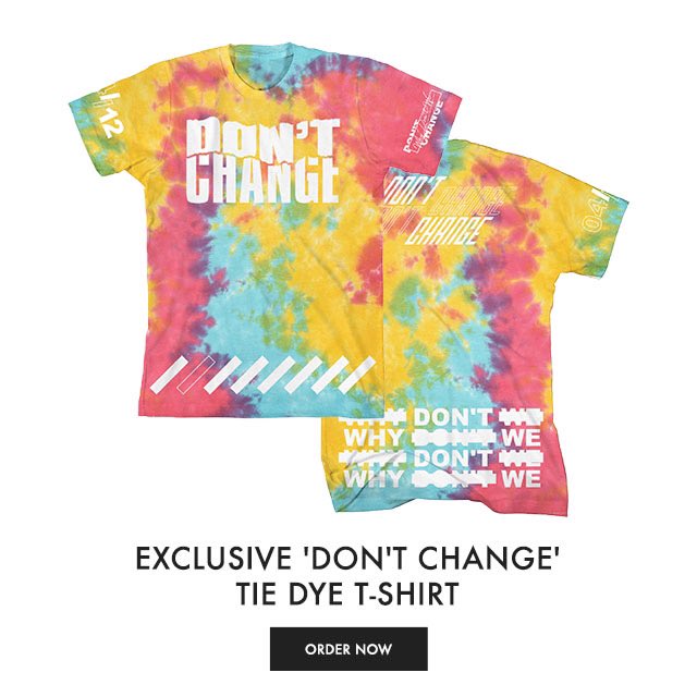 whydontwemusic's tweet photo. exclusive #DontChange tie dye shirt available now https://t.co/kb6bEXaIX7 https://t.co/eBQvFTJneE