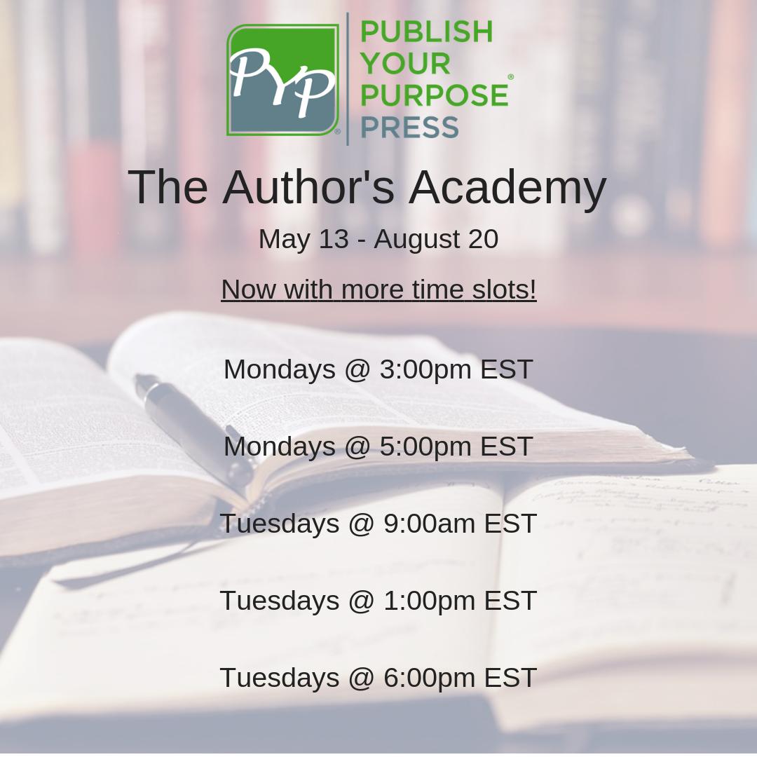 JennTGrace's tweet image. The Author&apos;s Academy has more time slots available than ever! #AuthorsAcademy #WritingCommunity #PublishYourPurpose

bit.ly/2NYaLkW