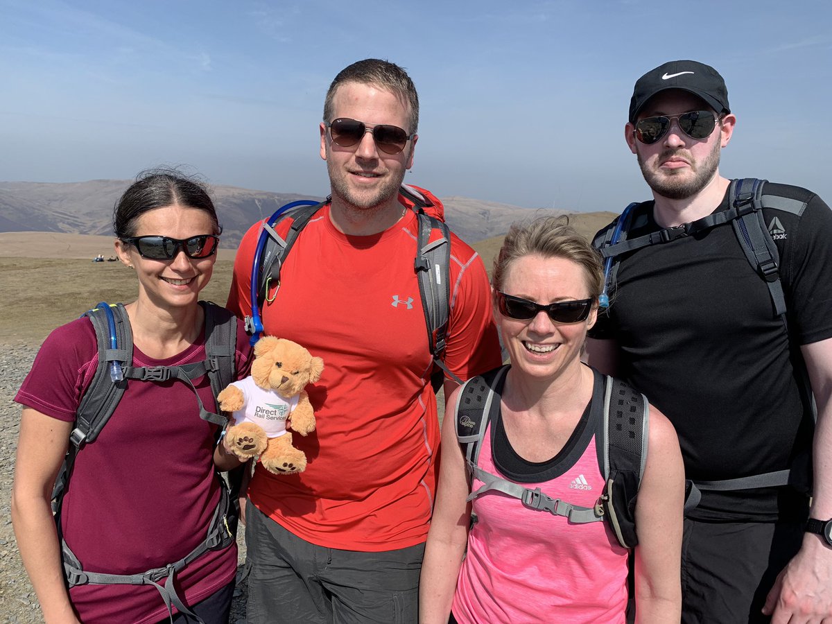 Simonprice1002's tweet photo. Team DRS training walk today. Fabulous day in the beautiful English lakes. (First 10miles 2800ft)Dexter still tired from his recent trip to India but still enjoyed it. #DRS3Peaks2019 #3PeaksByRail @DRSgovuk @MagdaTrafas @RachaelJRidley @lukea101  @RailwayChildren https://t.co/wA8nJoEq9b