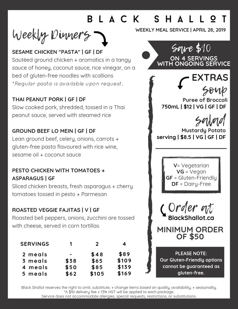 New menu is live! 5 selections with #glutenfriendly, #dairyfree, and #vegetarian options! #whatsfordinner #blackshallot #ottawa #mealdelivery #personalchef #mealprep