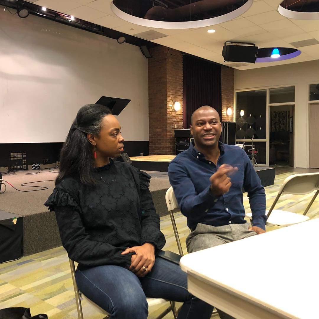 This week @ArlingtonJones & @hopenjones1513 shared about life, music business & the future with the students at @visiblemc Dallas campus. Thanks to @KarlaNivensENT for having us!