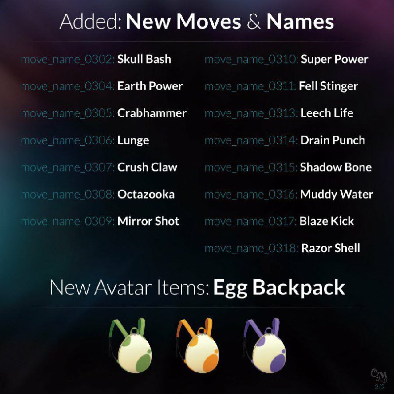 Nuevos movimientos y personalización de mochila en el juego, gracias al dataminer Chrales