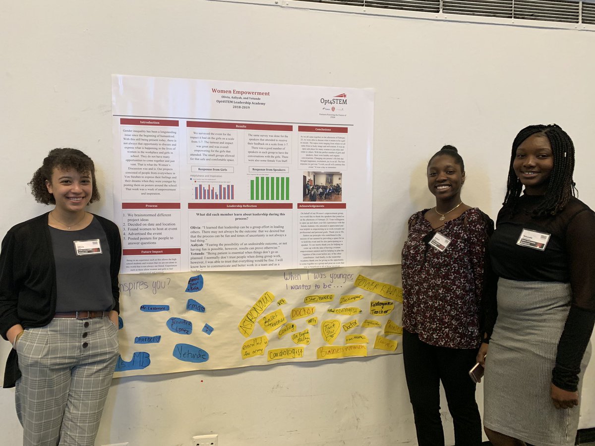 Opt4STEM's tweet photo. Our Leadership Academy students presented their community projects today at the Chicago Undergraduate Leadership Conference hosted @illinoistech . We are so proud of our students and their hard work this year! Shout out to the @IITLeadershipAc for their mentorship. #CULC2019 https://t.co/3E6iIX1QX3