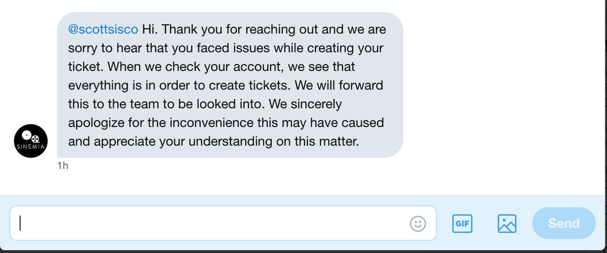 Did anyone receive a similar DM from <a href="/SinemiaSupport/">Sinemia</a> about the functionality of their app? Is the app working for anyone else? I am trying to figure out if it is broken for just me or everyone. #Sinemia