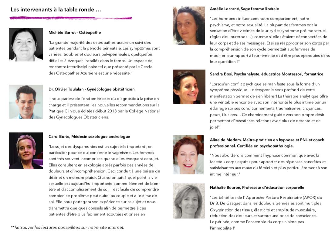 OsteosAzureens's tweet photo. Grande journée des @OsteosAzureens : "Parlez-moi de mon intime intérieur"
Les intervenants à la table ronde...
 https://t.co/OM0WxYiCw0
Le 27 avril à @Thalazur Antibes ! https://t.co/jy05bCPORs
