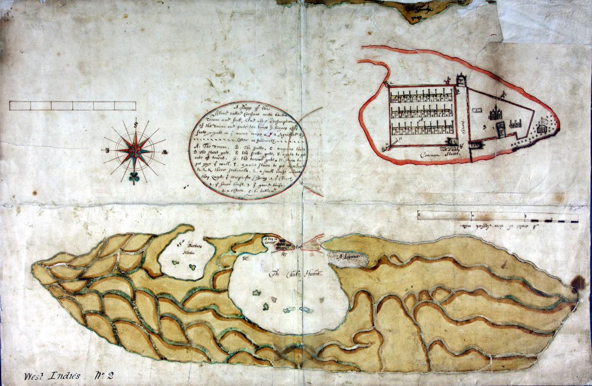 cartivist's tweet image. #Archive30 day 20: The old Board of Trade map #collection is a 'phantom' collection that no longer exists as a discrete set. 
[Images: Curaçao, CO 700/WestIndies2 discovery.nationalarchives.gov.uk/details/r/C347…] 
#ACollection