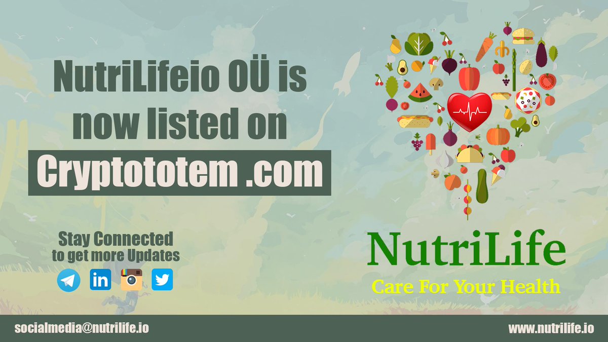 Nutrilifeio OÜ is now listed on cryptototem.com
#nutrilife #nutrilife_io #cryptocurrency #bitcoin #ethereum #blockchain #earnmoney #earnmoneyfromhome #earnmoneyonline #bitcointrading #bitcoinnews #bitcoinprice #altcoin #bitcoinvalue #bitcoinexchange #ICO #ICOReviewer
