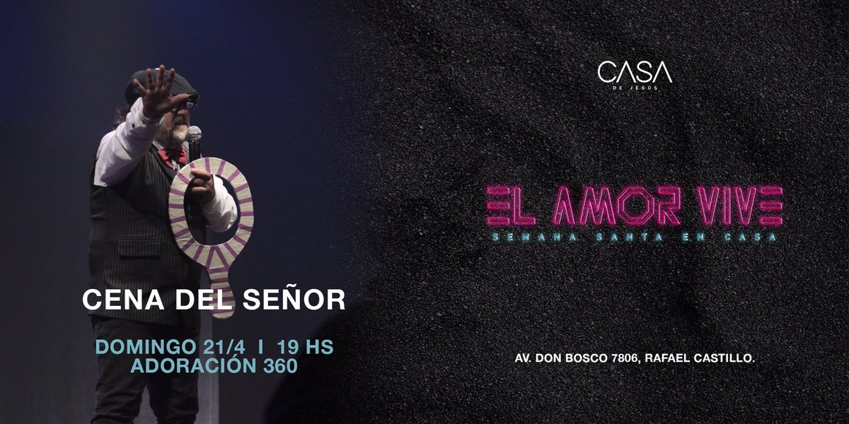 cdj_paraiso's tweet photo. Este Domingo 21/4 a las 19 HS tenemos ADORACIÓN 360 y Santa Cena en #CasaDeJesúsParaíso https://t.co/9nRZmchNLU