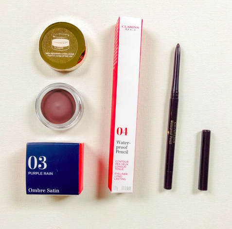 Design some chic eye looks for spring with Clarins' Ombre Satin Shadow in Purple Rain and Waterproof Eye Pencil in Fig. Win them! To enter, follow <a href="/davelackie/">dave lackie</a> &amp; RT