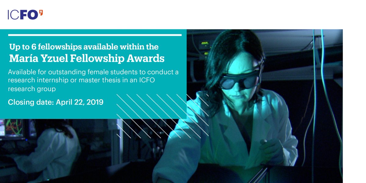 OpticaWorldwide's tweet image. #ApproachingDeadline - The @ICFOnians launched a new fellowship honoring #OSAFellow Maria Yzuel. The fellowship is open to female students interested in a research internship or masters thesis in #photonic sciences. Deadline of 22 April - ow.ly/NiK730ono5y #WomeninSTEM