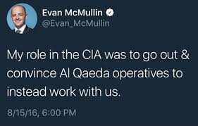 RealityCheck923's tweet photo. @EvanMcMullin Like when the CIA paid you to give weapons to Al-Queda? https://t.co/UsGD9ZeEZQ
