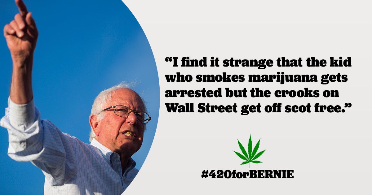 CentralMIBernie's tweet photo. We need to end the destructive war on drugs. Chip in $4.20 here ๐ https://t.co/2D7Xjb85fj #420forBernie #420day https://t.co/XIq5UpaqUf
