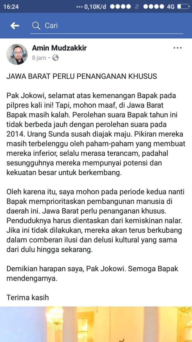 Terserah apa kata dia, yang pasti jawa barat akan selalu mempunyai karakter sendiri sebagaimana dahulu kerajaan sunda menolak tunduk pada majapahit
