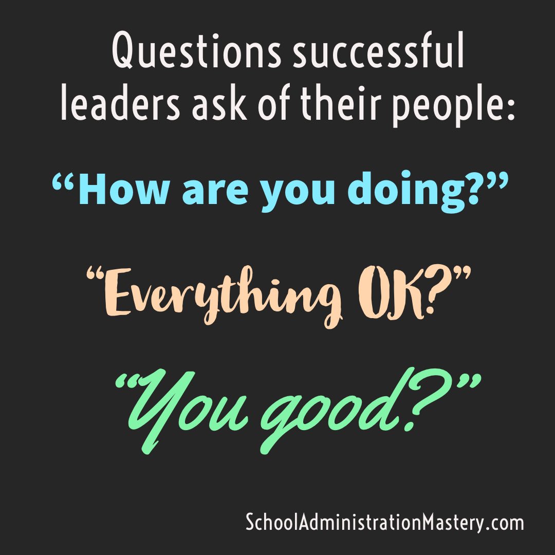Successful leaders take time to check on the emotional well-being of their people. #takecareofyourpeople #leadership #Leaders