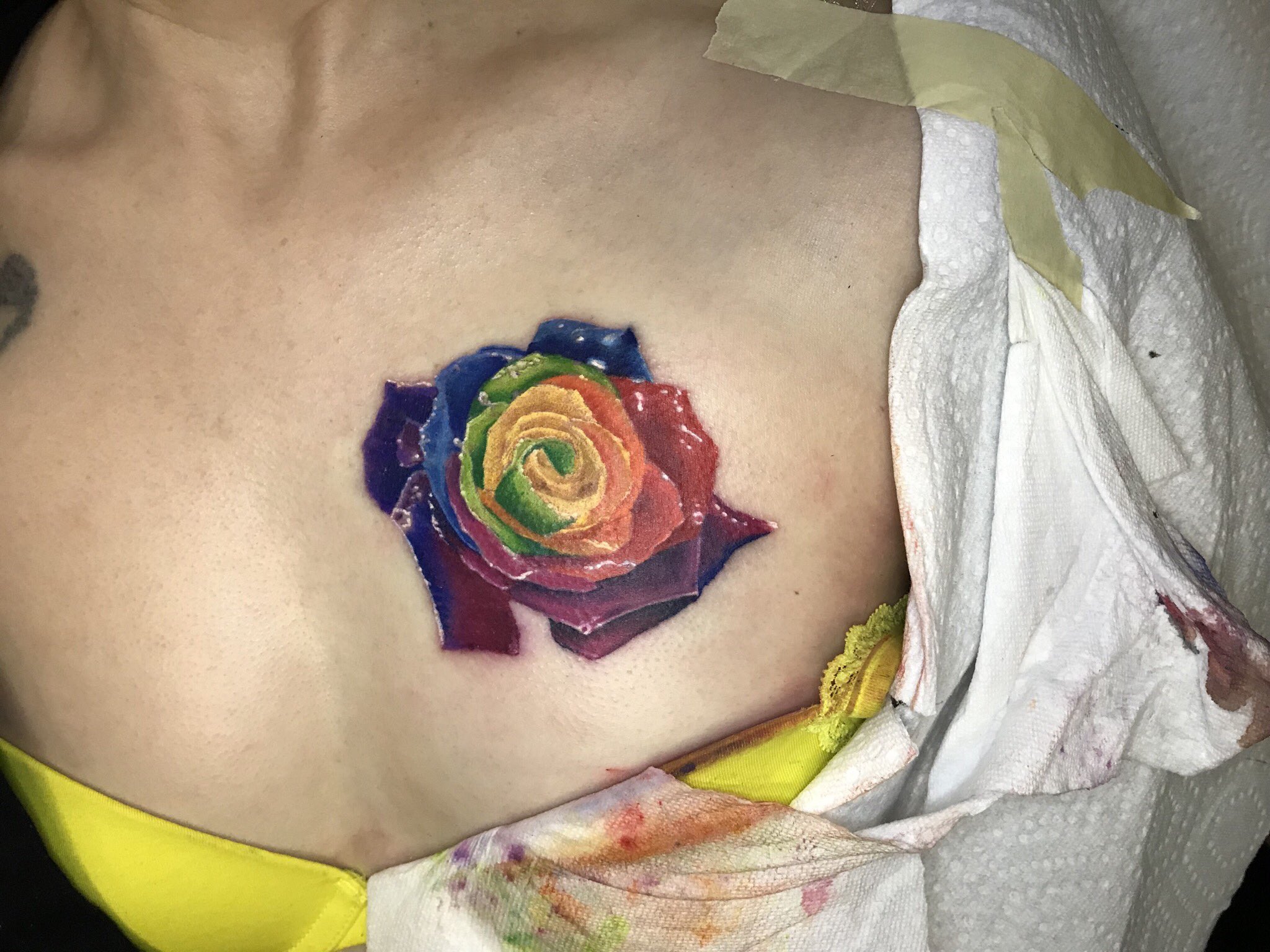 Rainbow rose tattoo  Rainbow tattoos Rose tattoos for men Rose tattoos