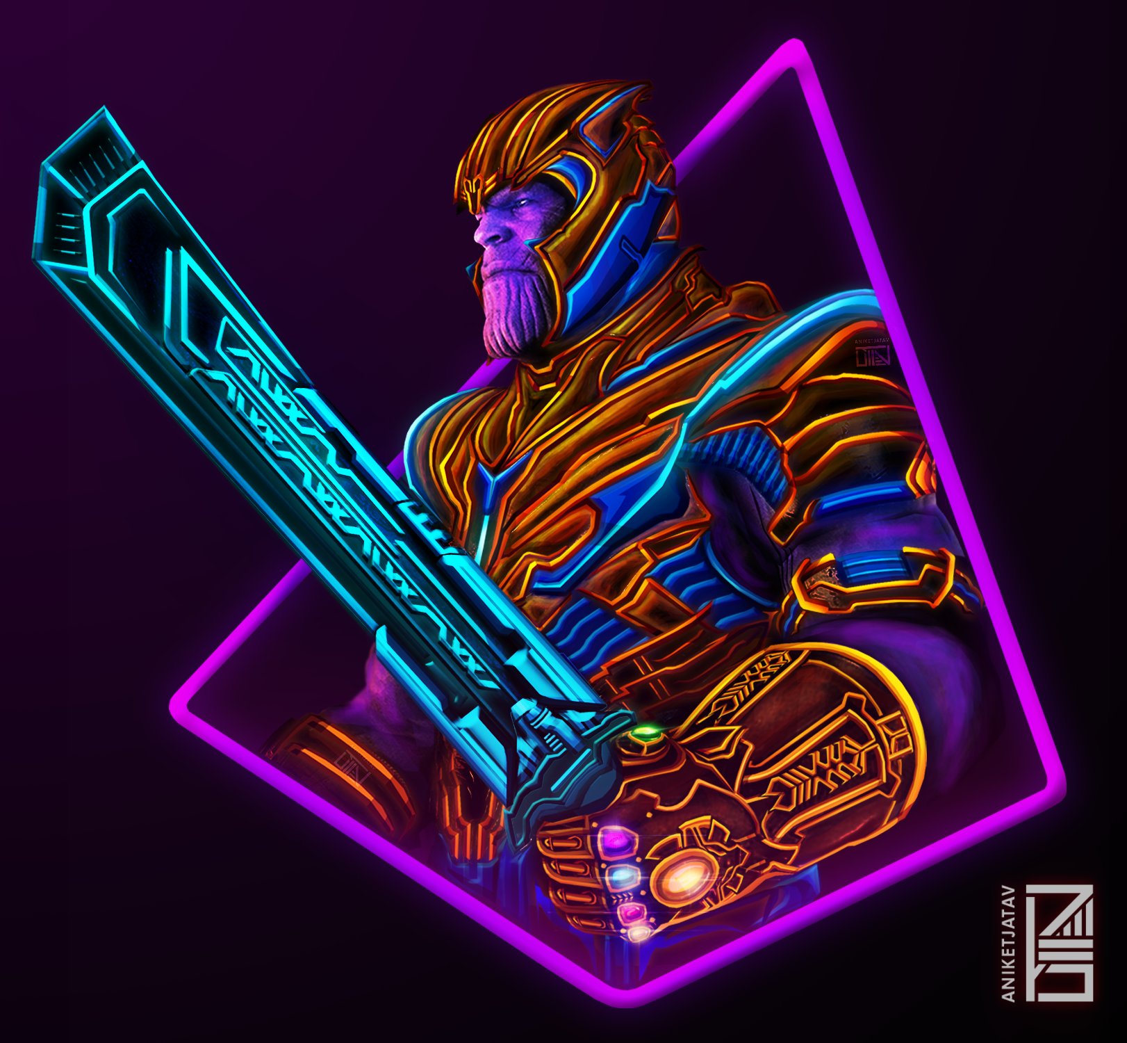 Aniket J on X: #joshbrolin as #Thanos as a part of my Neon Endgame series  🔥👊 @Marvel @MarvelStudios #avengers #endgame #AvengersEndgame  t.co32ZIp8jsan  X
