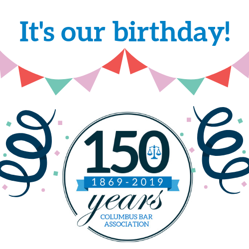 ColumbusBar's tweet photo. It's our anniversary! 150 years ago today, members of the local legal community ratified the constitution of the Franklin County Bar Association (now called the CBA). We're the oldest continually-existing bar association in Ohio, and one of the oldest in the nation. #CBA150 https://t.co/uRPVIFh3PK
