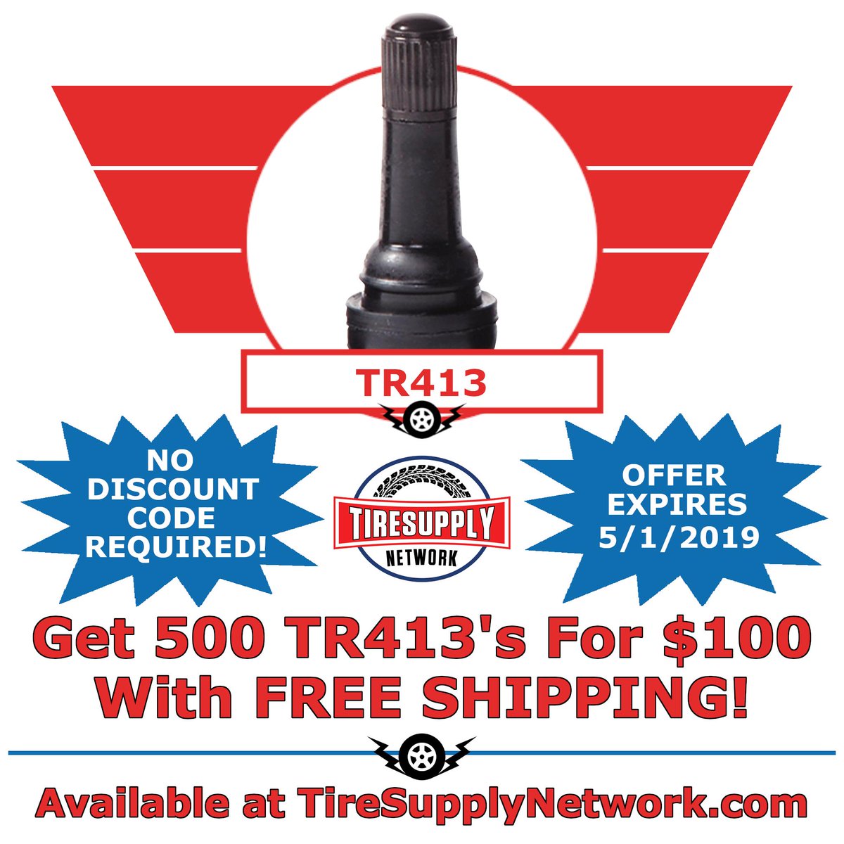TireSupplyNet's tweet photo. Visit us at https://t.co/XwhbV7yJFf today and buy the valves here...
https://t.co/et5Ghcja7B
#tirerepair #tirerepairs #tiresupplies #tpms #tr413 #valvestem #valvestems #tiresupplynetwork https://t.co/Wz0mCZHf67
