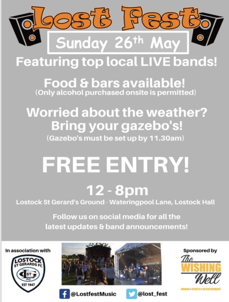 lost_fest's tweet image. LOSTFEST 2019! 26th May - a great day out! Down at @LSGFC  ground! Bars and LIVE music with FREE entry