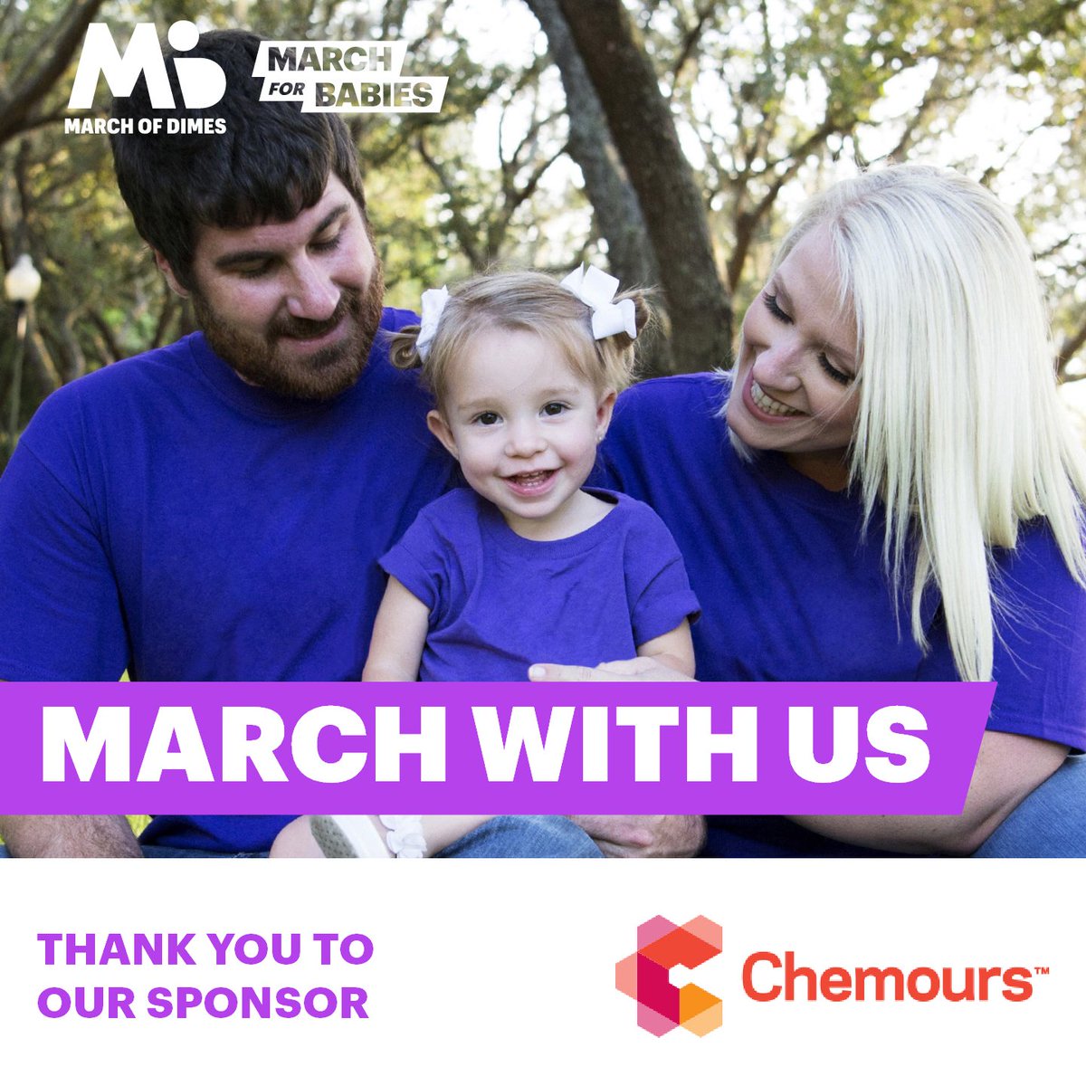A special thank you to our Silver Sponsor <a href="/chemours/">The Chemours Company</a>! 

Join Chemours on Saturday, May 11 at The March for Babies South Mississippi. bit.ly/2GnFWnA