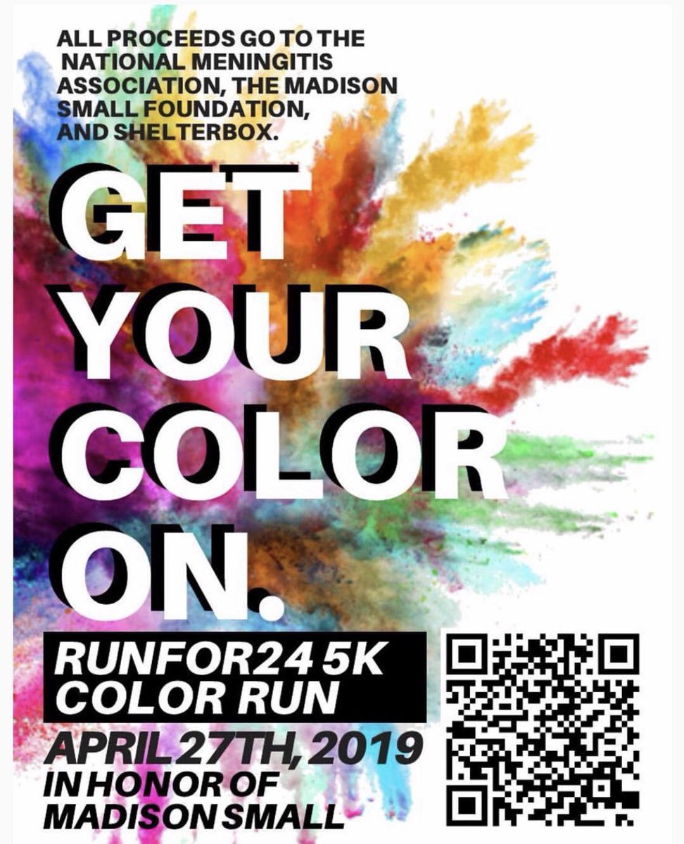 vrebholz's tweet photo. Save the date for the fifth annual Runfor24 5K on April 27th! The one mile Fun Run begins at 8:20 am, and the 5K begins at 9:00 am. All proceeds benefit the Madison Small Scholarship Foundation, the National Meningitis Association, and Shelterbox. Register now to support a great https://t.co/M0VxArC6KG