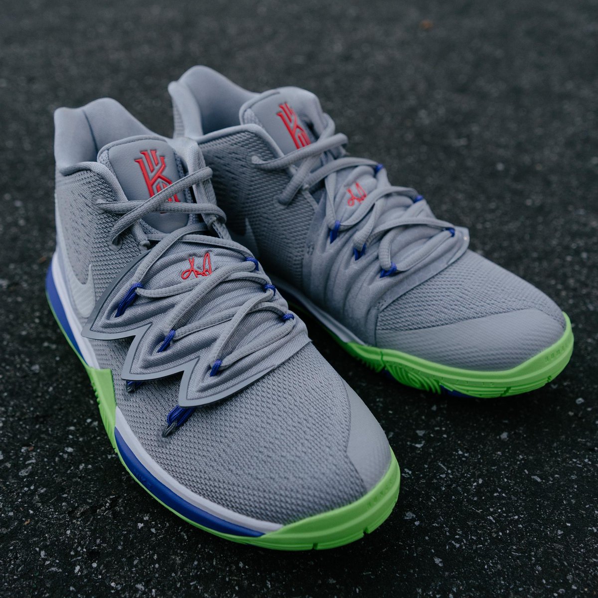 kyrie 5 wolf grey lime blast