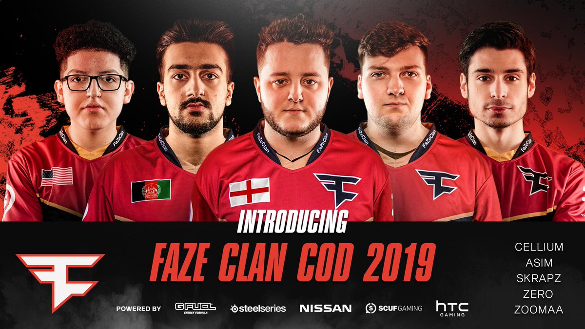 FaZeClan's tweet image. We're baaaaaaaaaaaaaaaack.

FaZe Clan has officially re-entered the @CODWorldLeague with a roster of ZooMaa, Cellium, Asim, Skrapz, and Zer0 ✍️

Our first games will come at CWL London, from May 3rd-5th! #FaZeUp