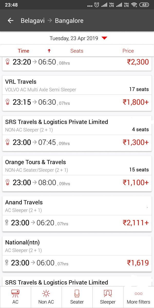 @CMofKarnataka @PMOIndia
Private transportation companies looting middle class people on grounds of 
#LokSabhaElections2019 #ElectionsWithTimes
#Transportation
Transportation prices at the peak
#Norighttovote for middleclass
#middleclasssuffers
@BJP4India @INCIndia