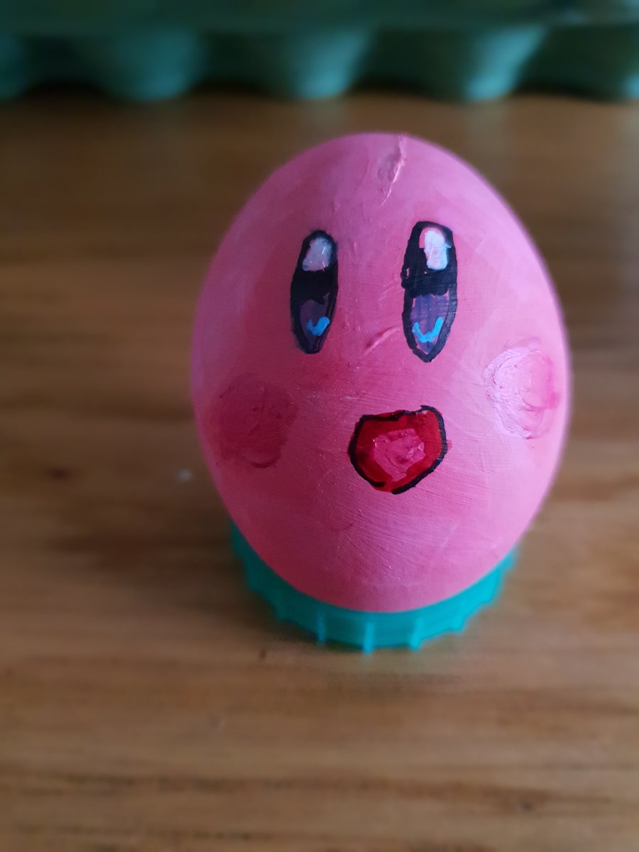 here's a #kirby #easter #decoratedegg close up #SuperSmashBros 06