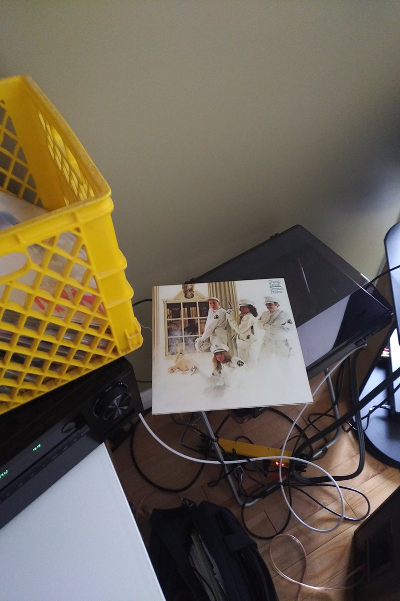 ChiefDevine's tweet image. The Easter Bunny dropped off a new receiver, speakers and a turntable - broke out some vinyl I haven't played in 30 years.   Always  meant to return that milk carton ":0/