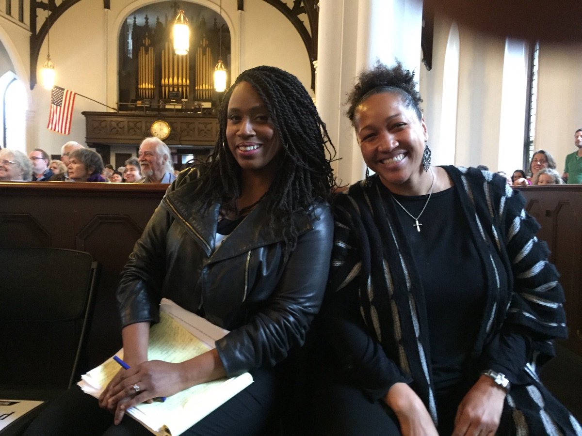 CJAOurPower's tweet photo. Right now, @RepPressley @RevMariama are gearing up to take the stage at the #WomenofColorLeading the way town hall on what a #GreenNewDeal means for the frontlines. #JustTransition @IPS_DC @JPForum https://t.co/QmlaPwN6T9